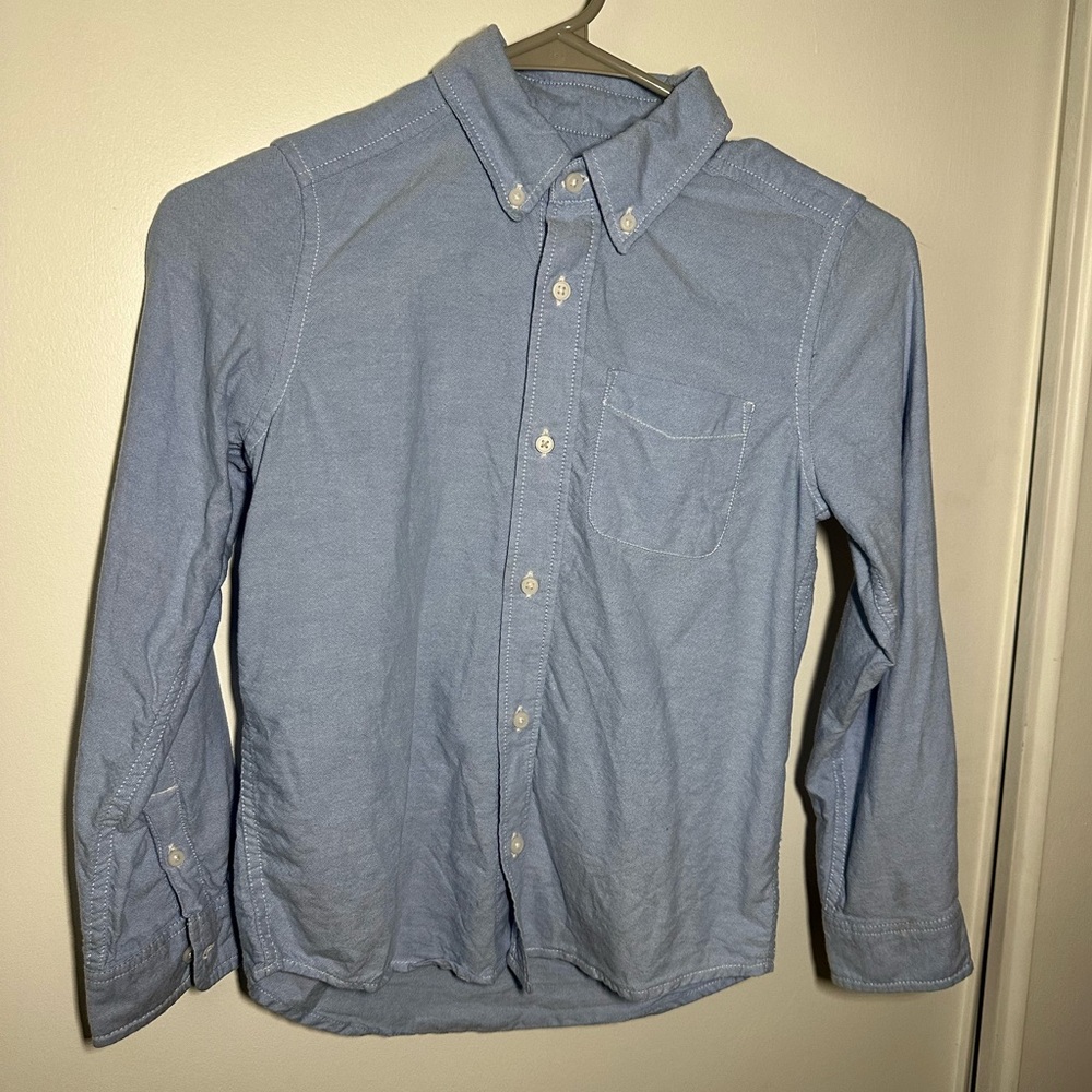 Lot of boys size 7-8 light blue button downs.